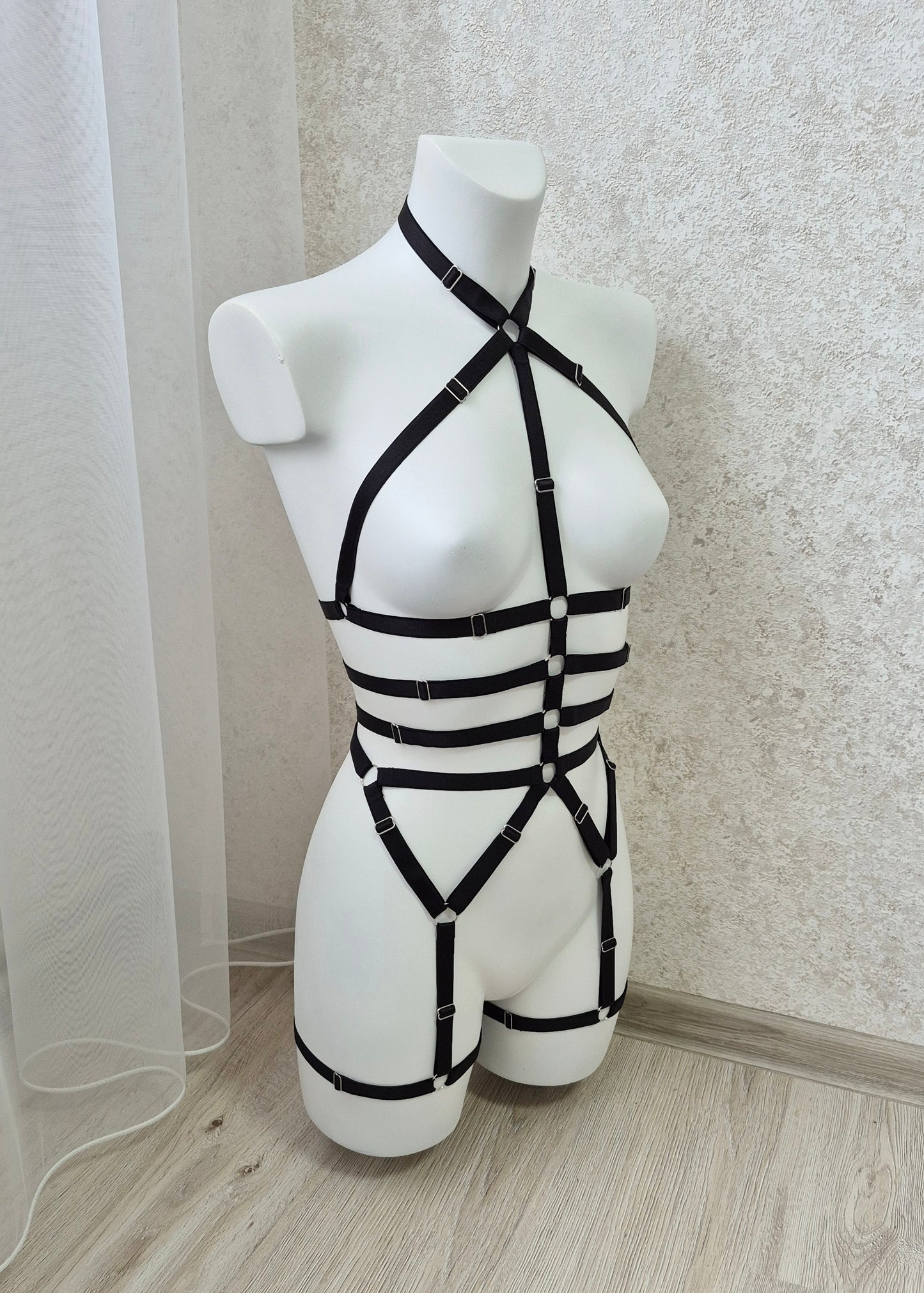 Zeus - black harness lingerie festival outfit