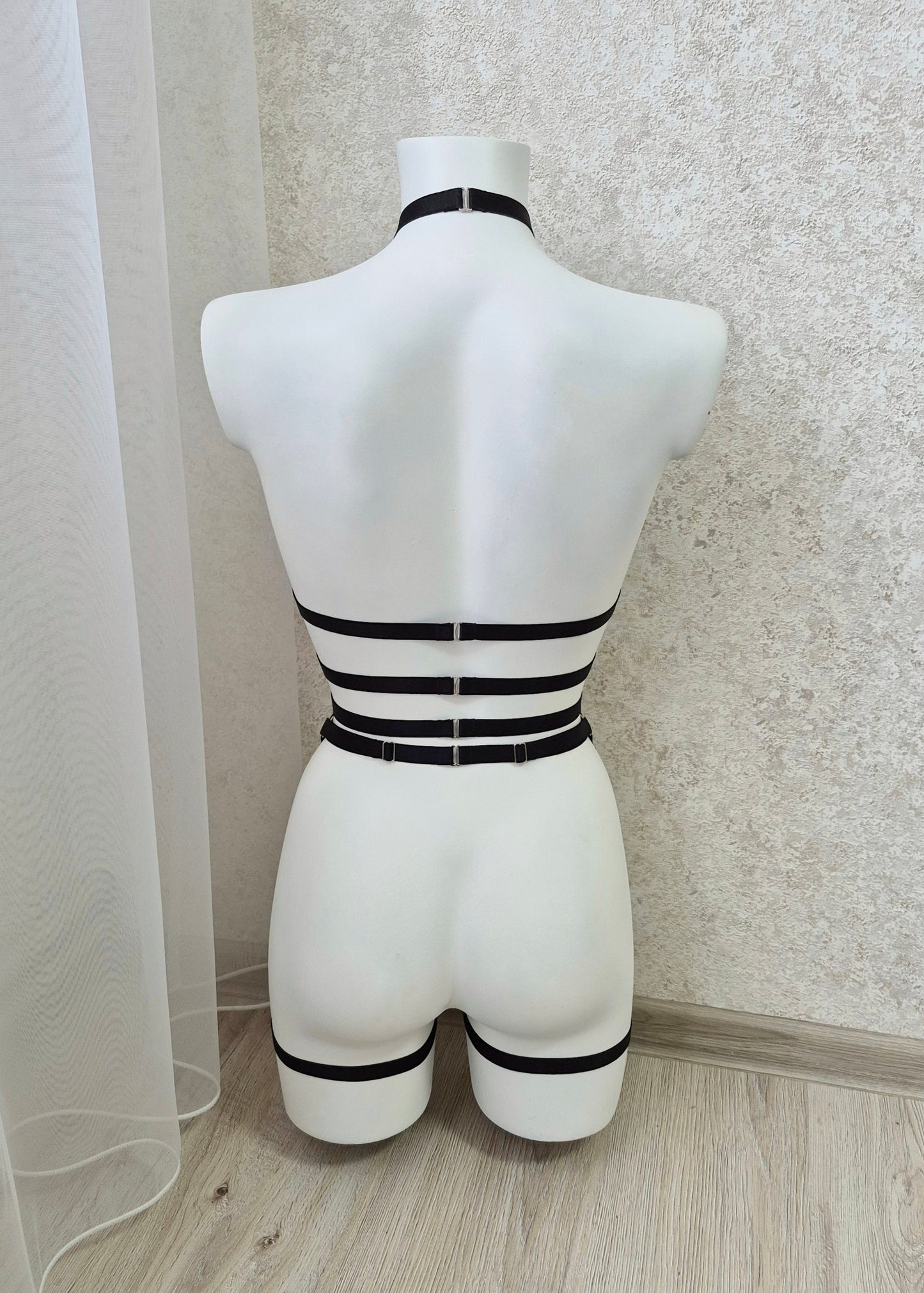Zeus - black harness lingerie festival outfit