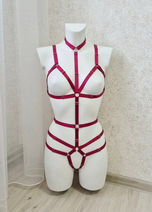 Tyr - open women harness lingerie bodysuit