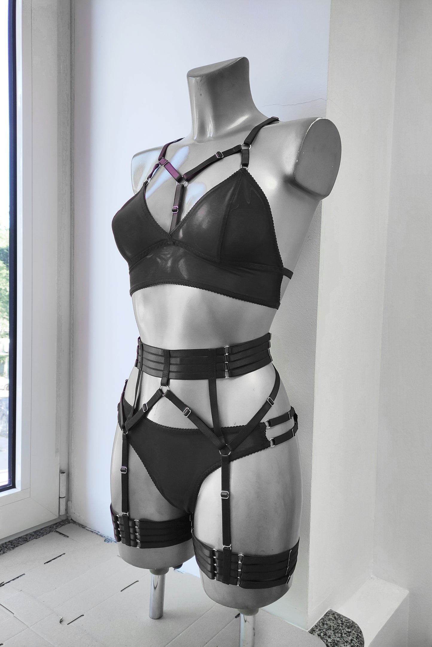 Morwi - black transparent woman lingerie set