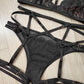 Amely - transparent black sheer lingerie set