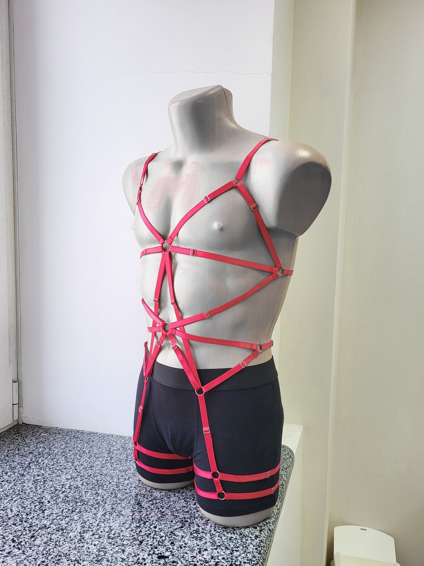 Hecate men - full body harness lingerie leather