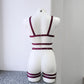 Zorya - burgundy female chest harness and leg garter belt