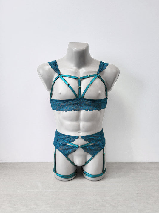 Cleopatra men - sissy lingerie set with open crotch panties