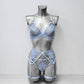 Lily - light blue lace lingerie set female