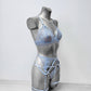 Lily - light blue lace lingerie set female