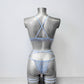 Lily - light blue lace lingerie set female
