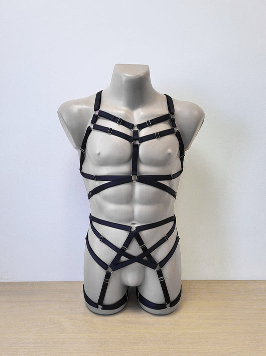 Sif men - full body black man festival harness set