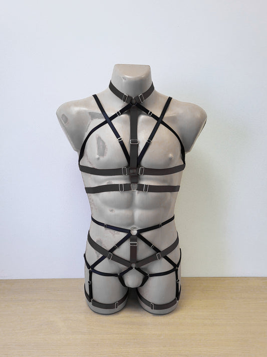 Charybdis men - open crotch harness lingerie set