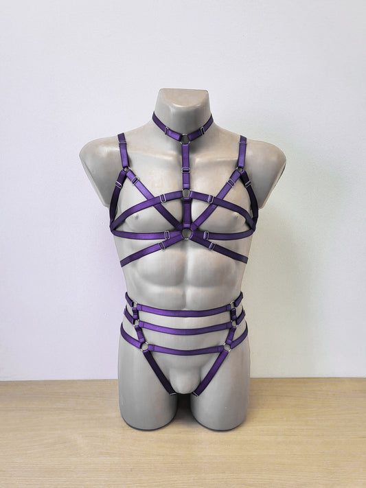 Artemis men - purple man harness chest outfit