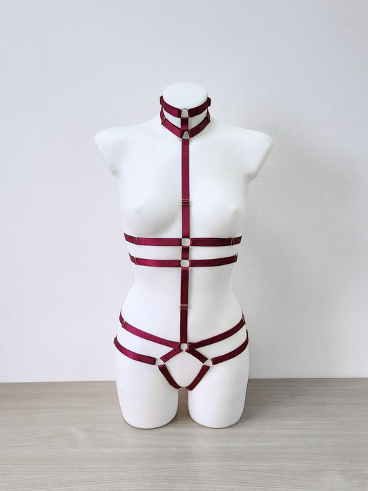 Alaris III - festival women leather harness bodysuit