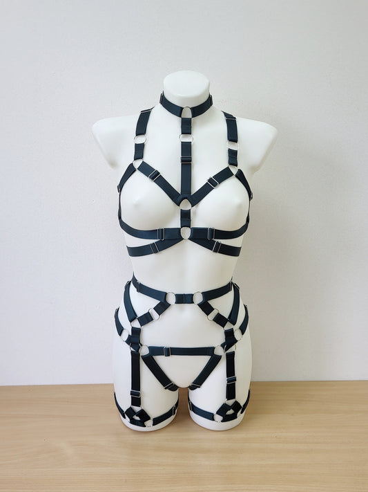 Banshee - full body women chest harness set waist belt lingerie