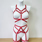 Sif - red woman lingerie harnesses set