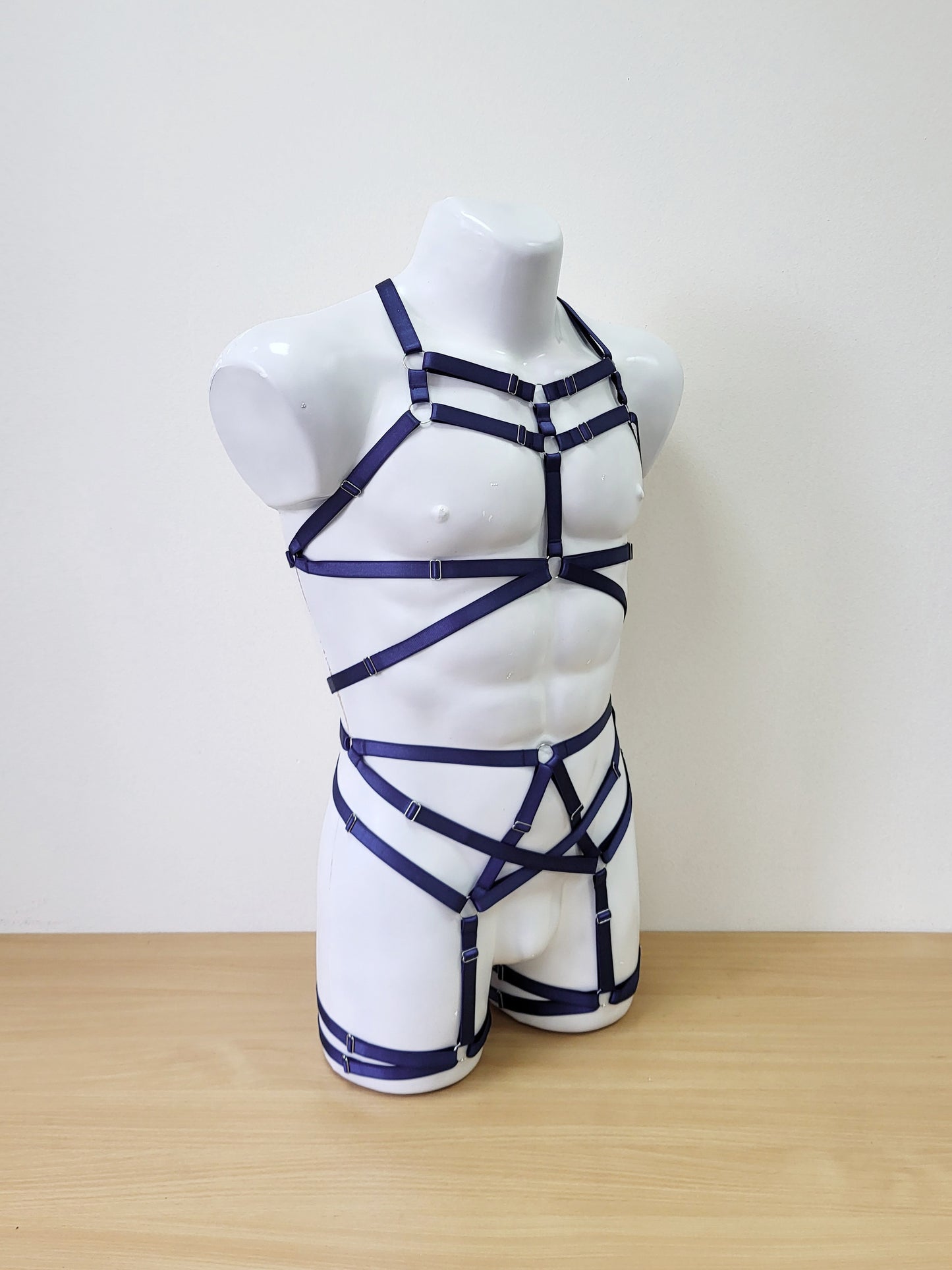 Sif men - navy blue male harness lingerie set