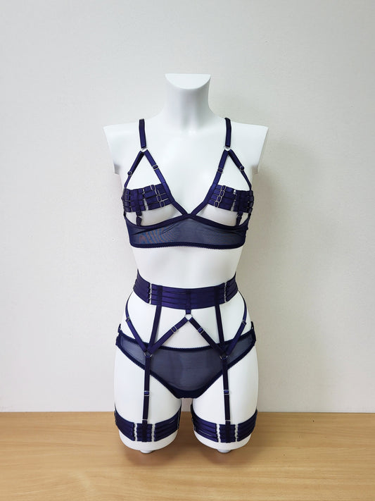 Morgana - transparent handmade women lingerie set