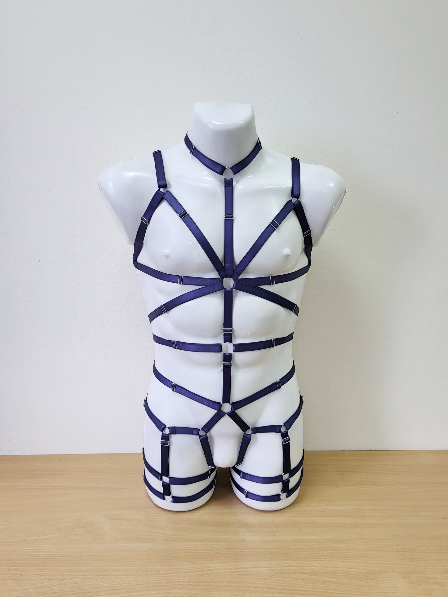 Siren men - navy blue man harness lingerie fullbody