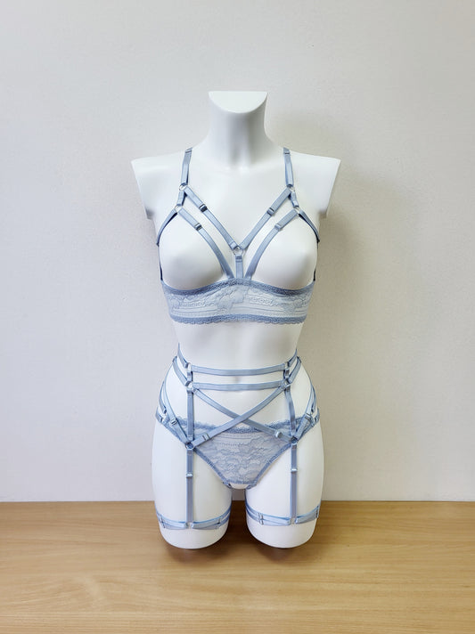 Aphrodite - crotchless transparent honeymoon lingerie set