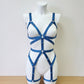 Shakti II - blue woman fullbody harness lingerie