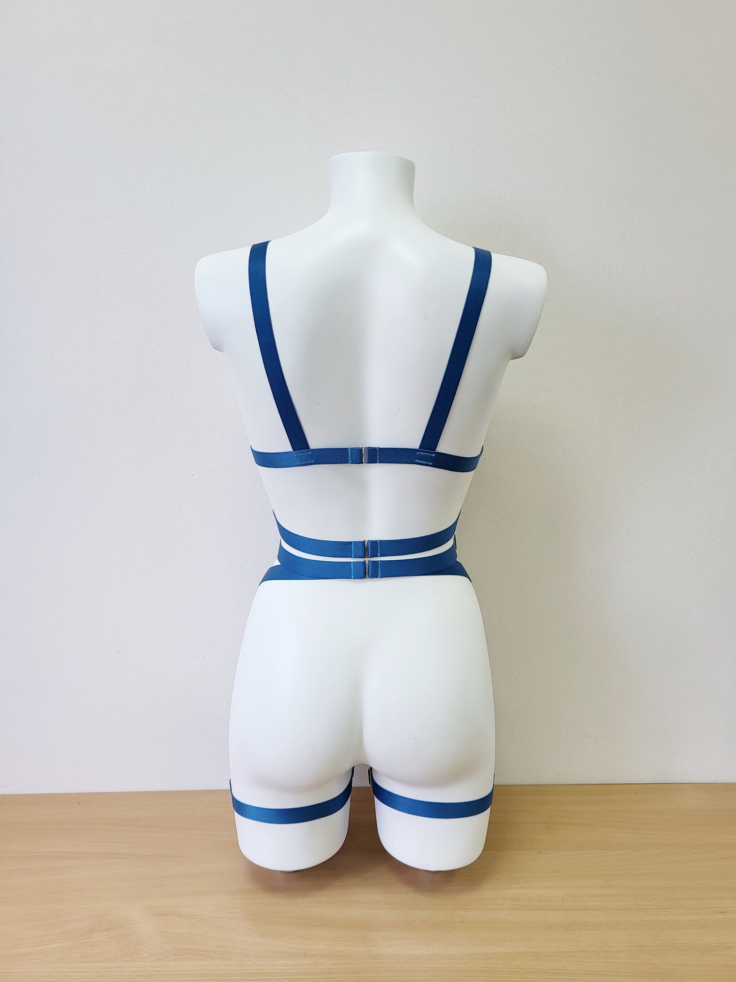 Shakti II - blue woman fullbody harness lingerie