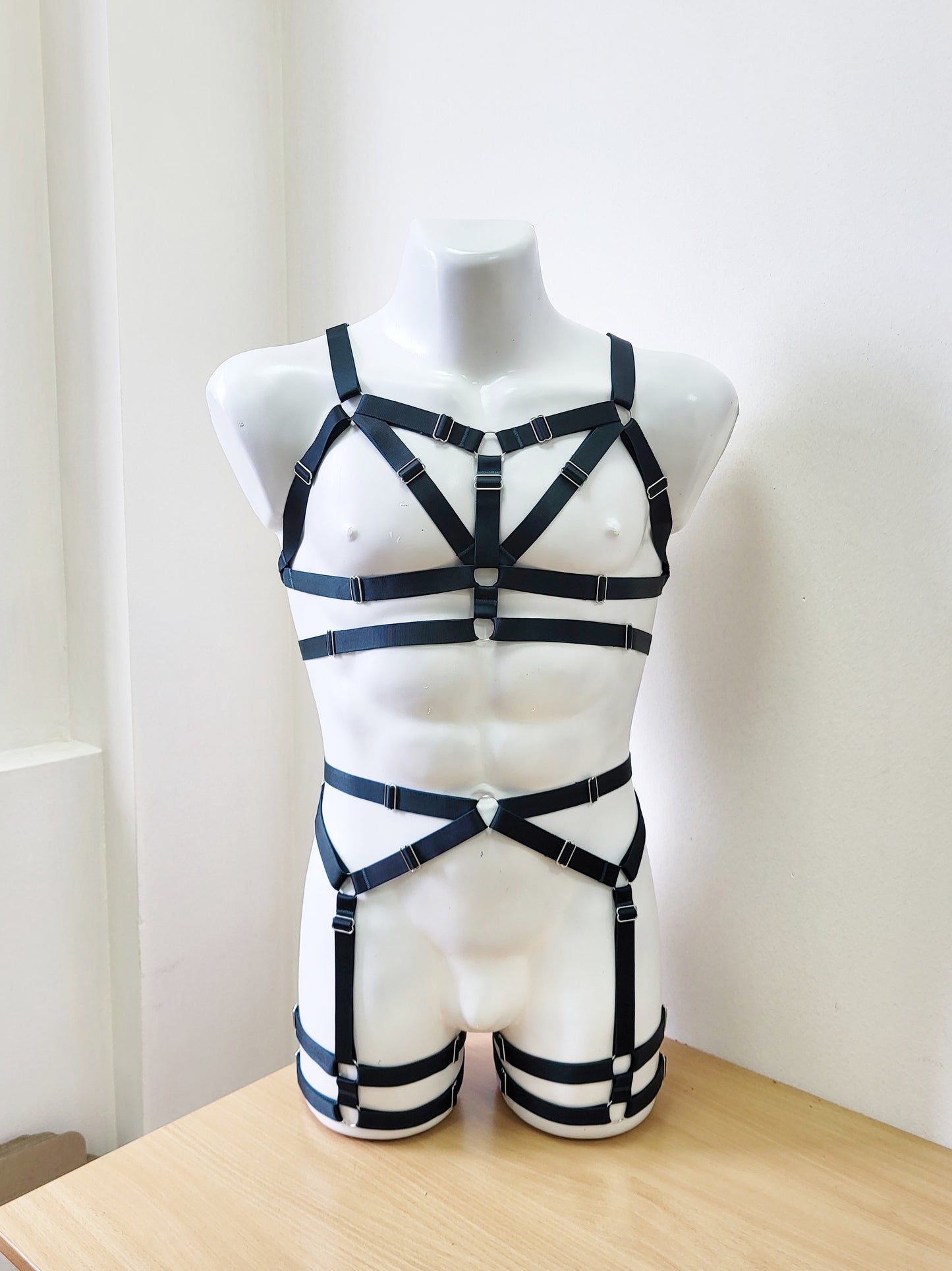 Pakhet men - open lingerie full body man harness set