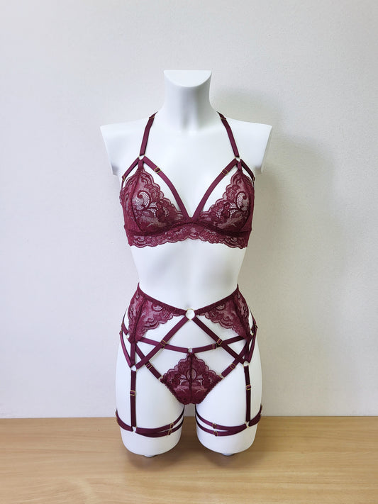 Lily - purple women lace lingerie set