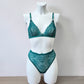 Ivy - emerald green high waisted open lingerie set