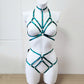 Nyx - emerald green women bondage lingerie harness