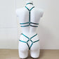 Nyx - emerald green women bondage lingerie harness