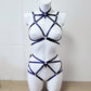 Hypnos - navy blue women crotchless open lingerie set