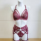 Lily - burgundy women lace lingerie set