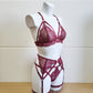 Lily - burgundy women lace lingerie set