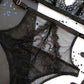 Delilah - black lace lingerie set with high wasited panties