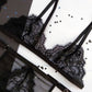 Delilah - black lace lingerie set with high wasited panties