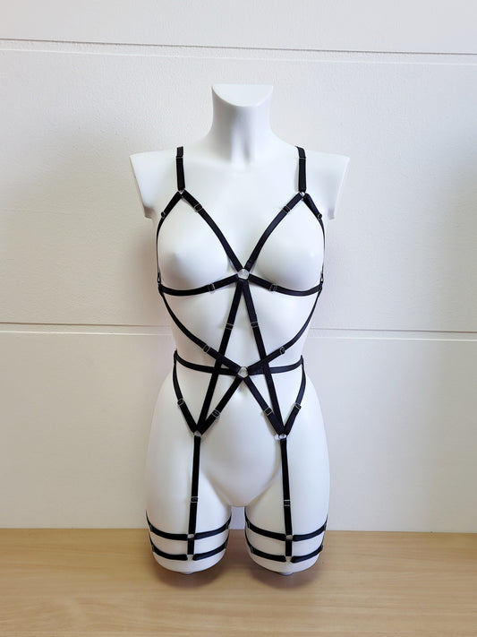 Hecate - women elastic harness bodysuit