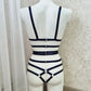 Megaera - full body harness lingerie crotchless teddysuit