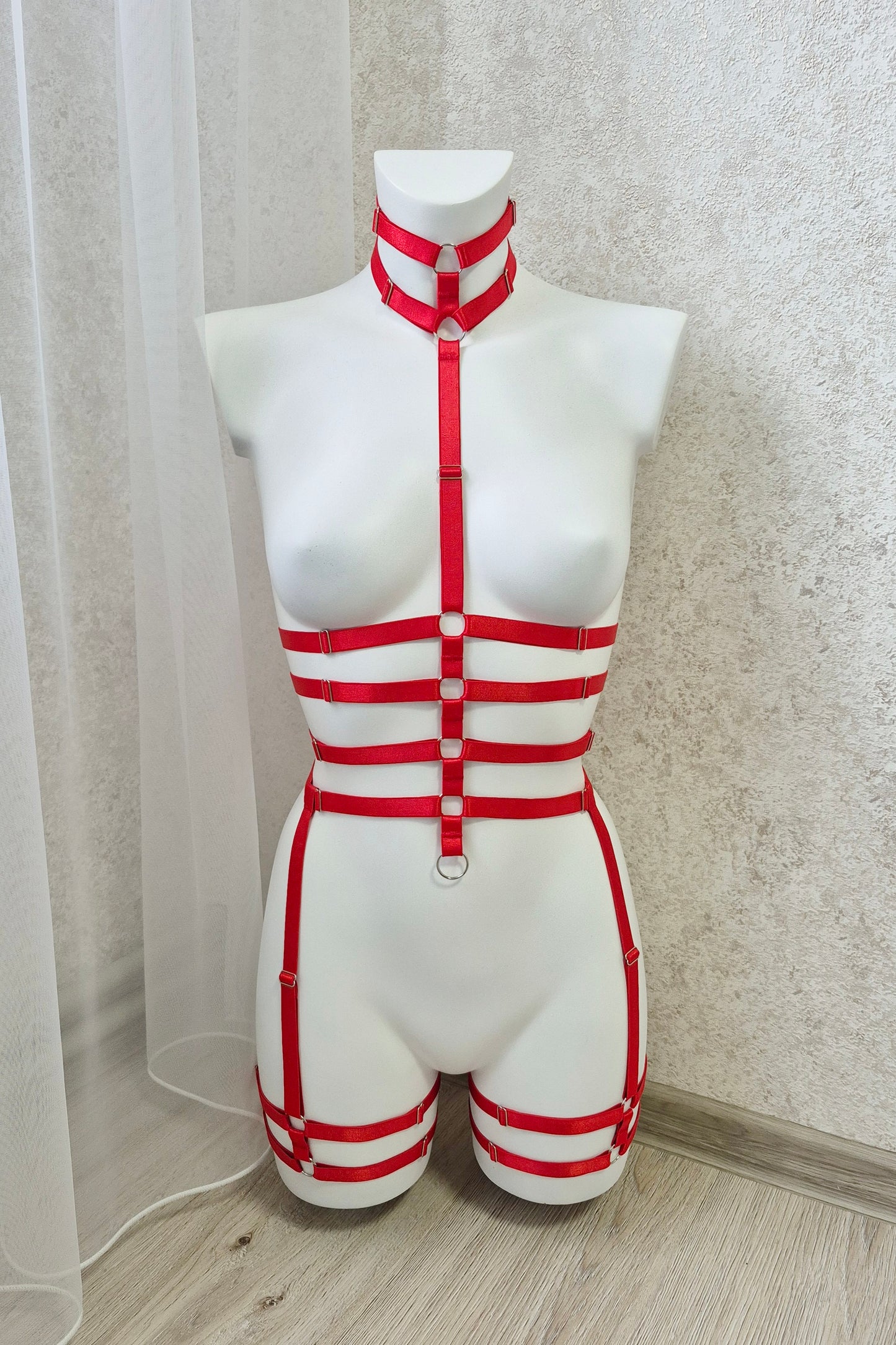 Sceleton - red full body harness lingerie valentines gift for women