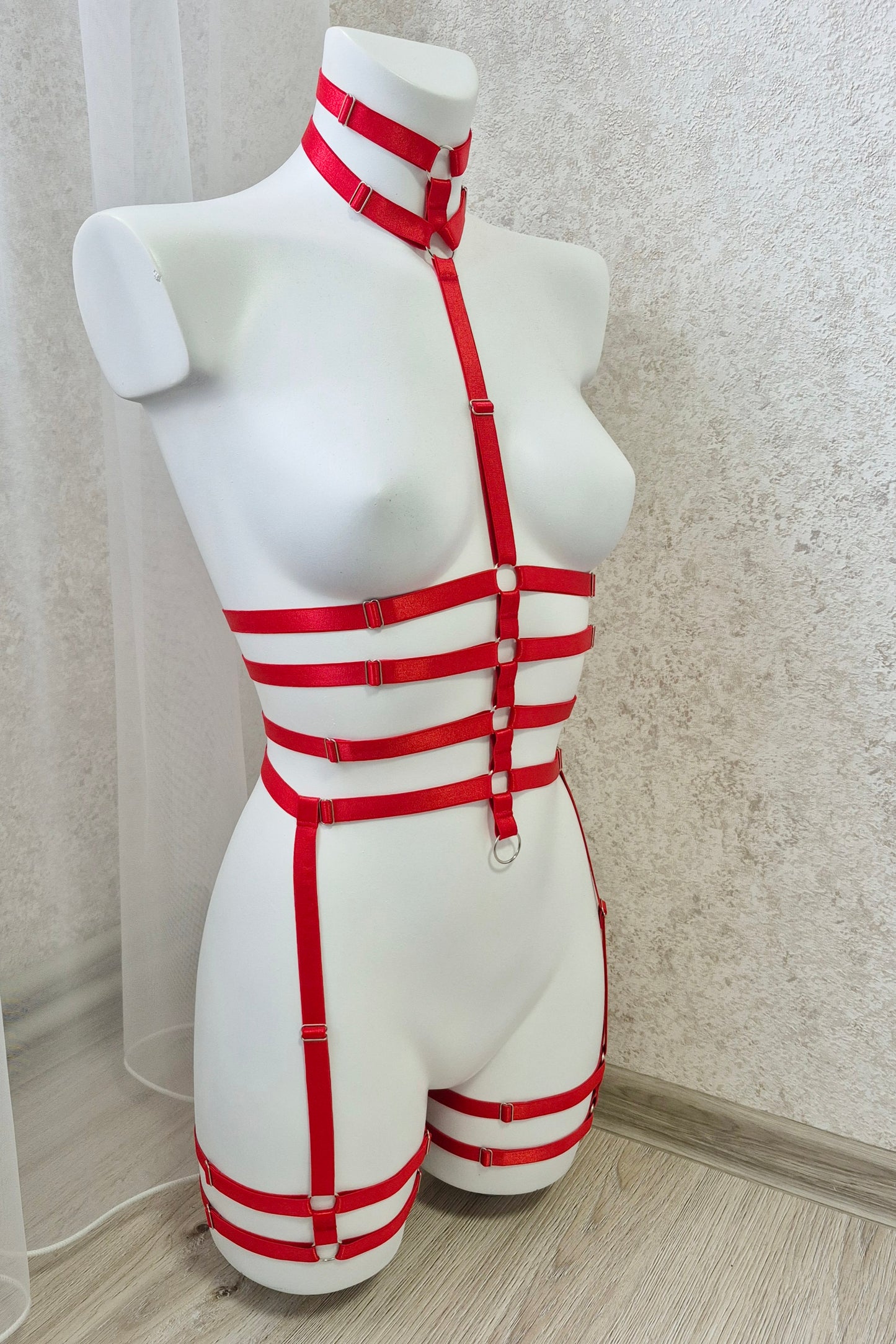 Sceleton - red full body harness lingerie valentines gift for women