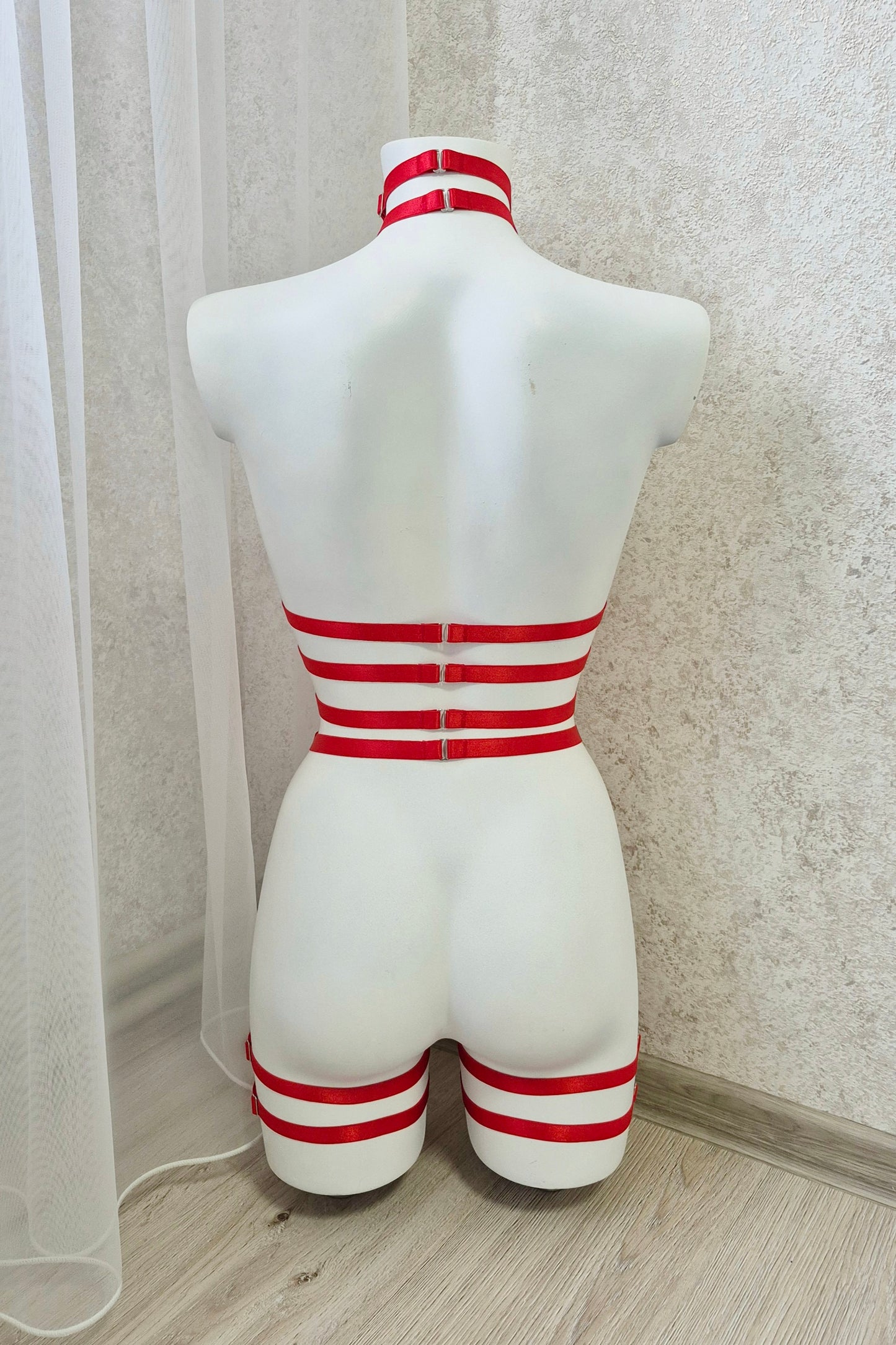 Sceleton - red full body harness lingerie valentines gift for women
