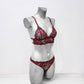 Buffy - burgundy lace lingerie set with open back panties