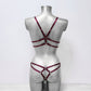 Buffy - burgundy lace lingerie set with open back panties