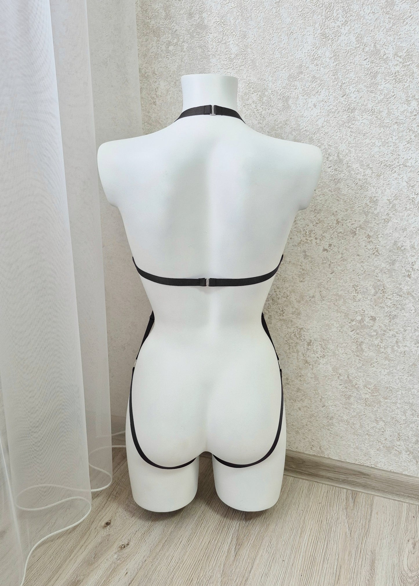 Kvasir - women transparent lingerie harness bodysuit