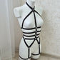Zeus - black harness lingerie festival outfit