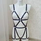 Loki - navy blue female harness lingerie