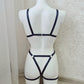 Loki - navy blue female harness lingerie
