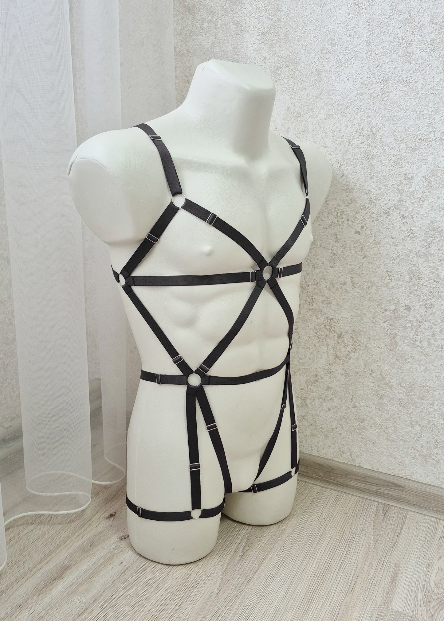 Loki men - black fullbody harness outfit