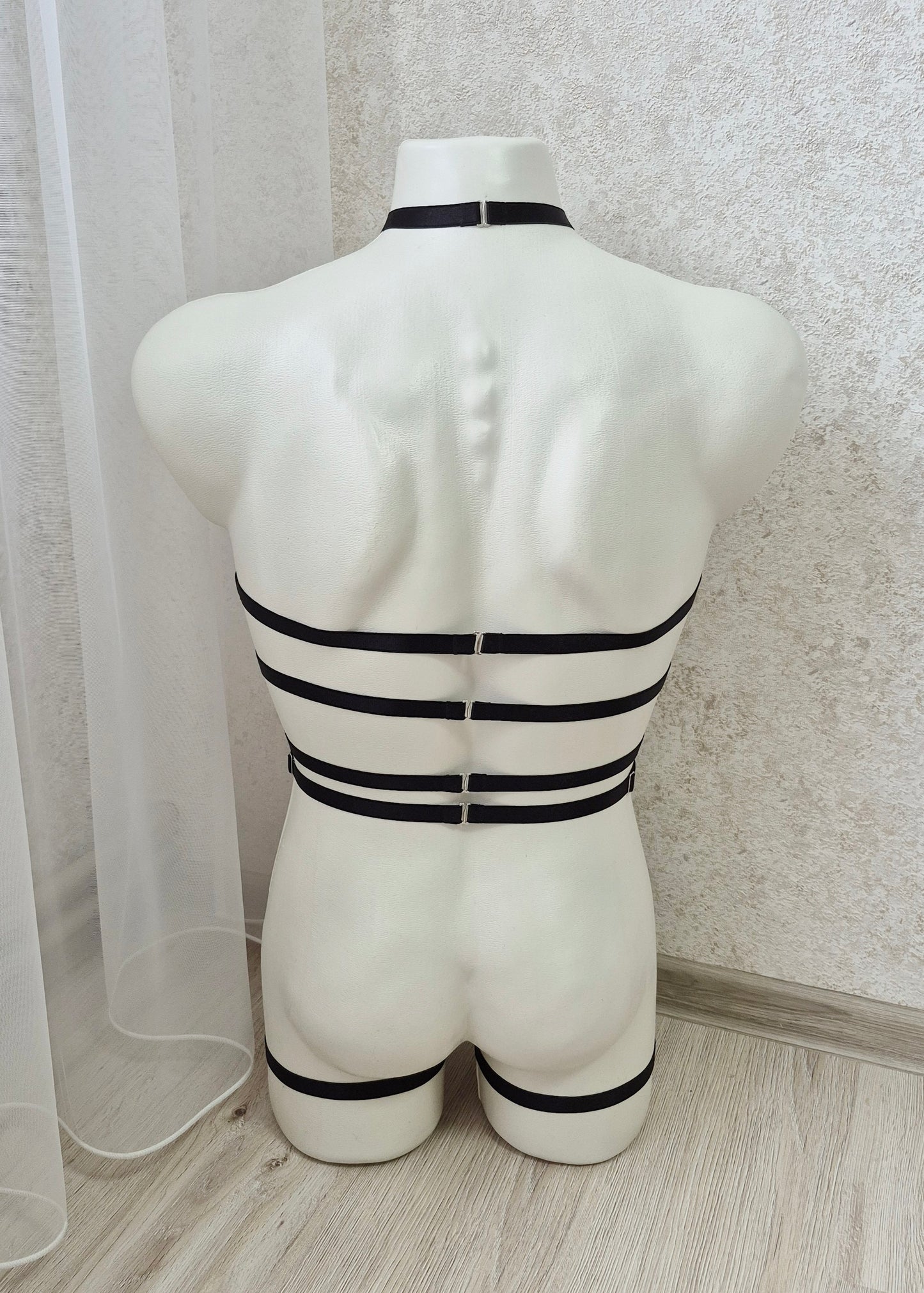 Zeus men - black chest harness bodysuit