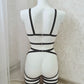 Baldur - black harness kinky lingerie set