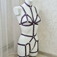 Thor - purple women harness bodysuit with cage bra