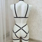 Thor - black fullbody harness lingerie open bodysuit