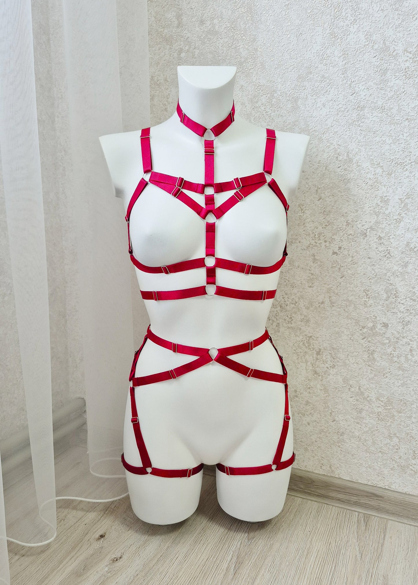 Odin - red women harness lingerie set valentines day gift